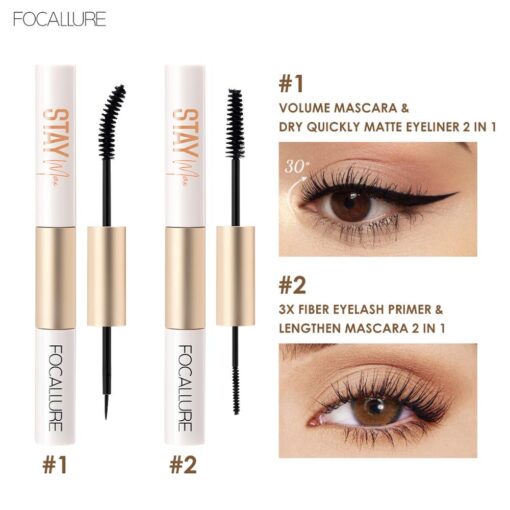 مسكرا مع ايلاينر او مسكرا مزدوجة  ...  2IN 1 Mascara Eyeliner & Mascara Fiber Eyelash primer