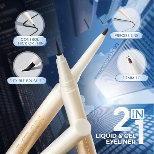 ايلاينر مزدوج جل وسائل اسود وبني Liquid eyeliner and gel eyeliner 2 in 1 - Image 3
